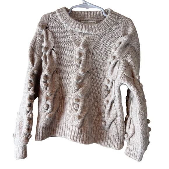 THE SUNDAY COLLECTIVE Alpaca‎ Pom Pom Sweater, Oatmeal Sz 6y - Picture 1 of 7